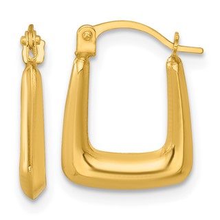 14k Polished 2.25mm Square Hollow Hoop Earrings