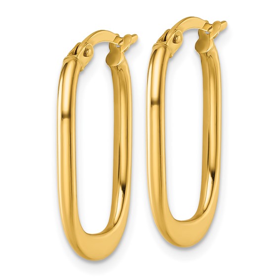 Gold Oval Hoop Earrings