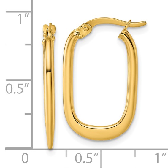 Gold Oval Hoop Earrings