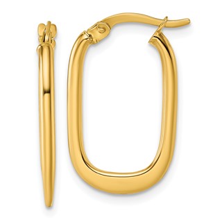 Gold Oval Hoop Earrings