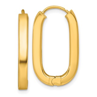 Gold Square Tube Hinged Hoop Earrings