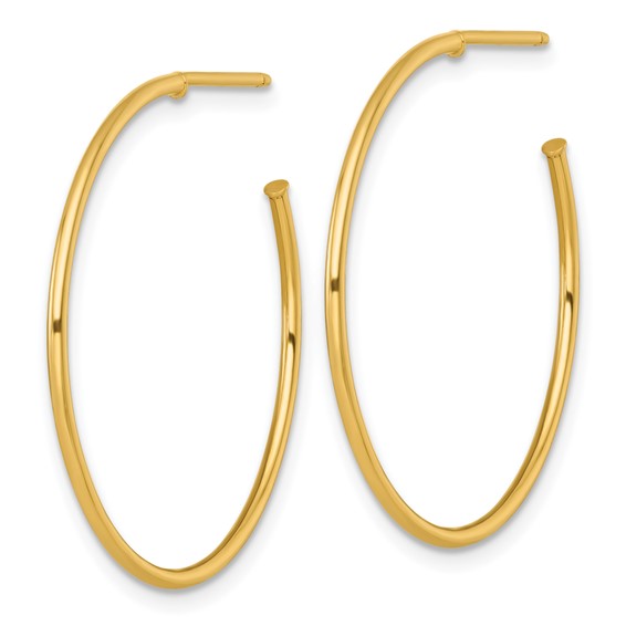 1.2mm Gold Polished Tube C-hoop Post Earrings