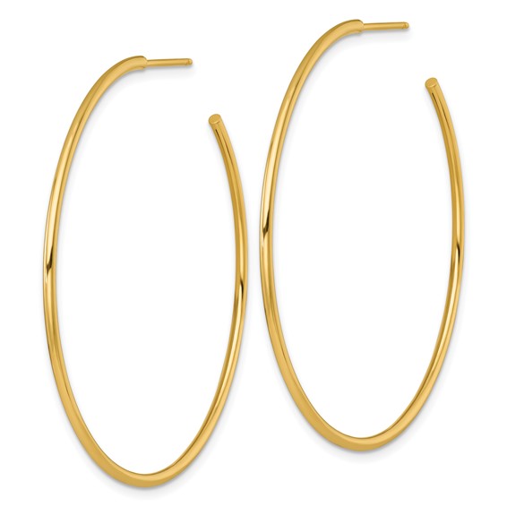 1.5mm Gold Polished Tube C-hoop Post Earrings