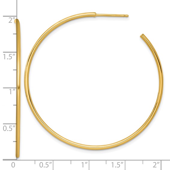 1.5mm Gold Polished Tube C-hoop Post Earrings