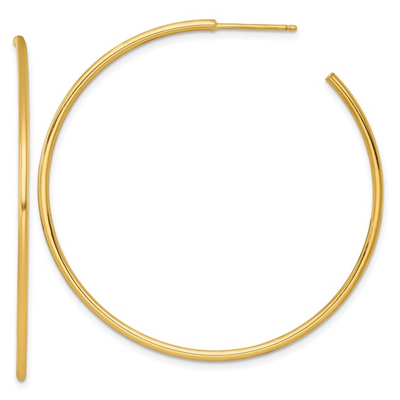 1.5mm Gold Polished Tube C-hoop Post Earrings