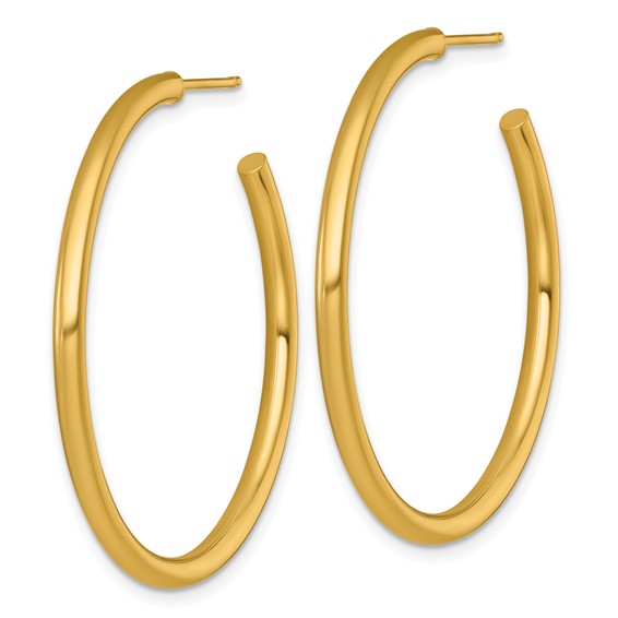 2.5mm Gold Polished Tube C-hoop Post Earrings