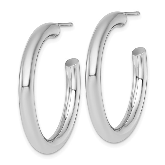4.0mm Gold Polished Tube C-hoop Post Earrings