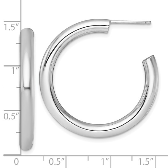 4.0mm Gold Polished Tube C-hoop Post Earrings