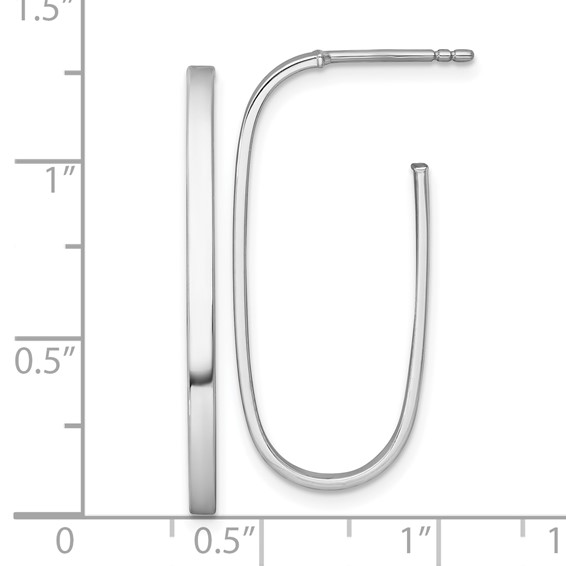 Gold J-hoop Post Earrings