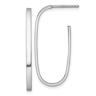 Gold J-hoop Post Earrings