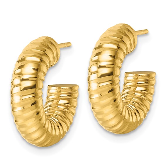 Gold Twisted C-hoop Post Earrings