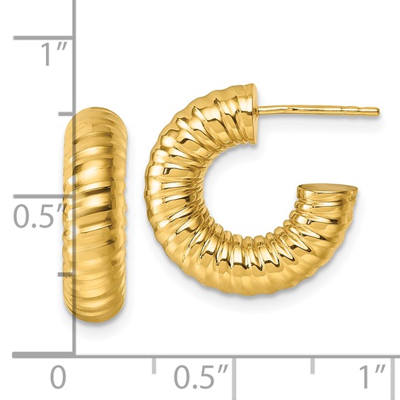 Gold Twisted C-hoop Post Earrings