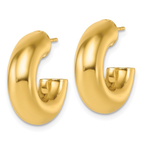 Gold Tube C-hoop Post Earrings