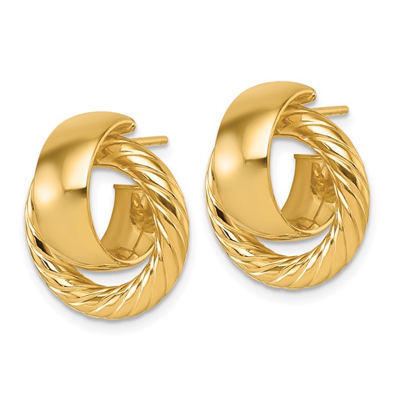 Gold Twisted Circle Post Earrings