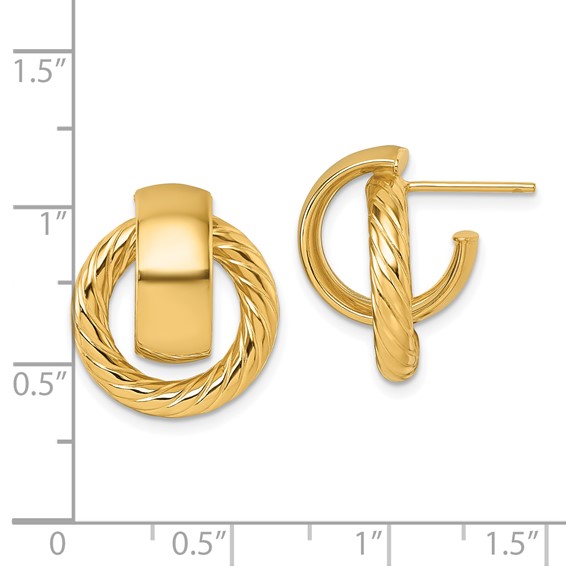 Gold Twisted Circle Post Earrings