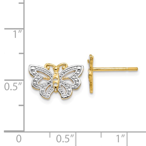 Gold Butterfly Post Earrings
