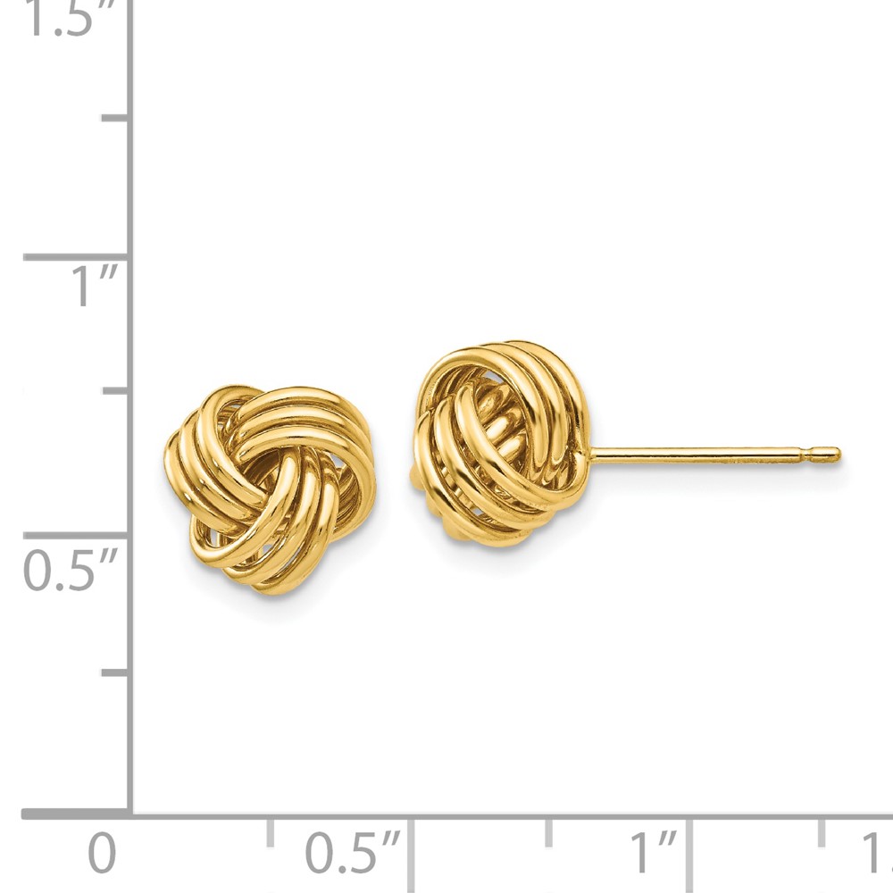 14k Polished Triple Knot Post Earrings (TF411)