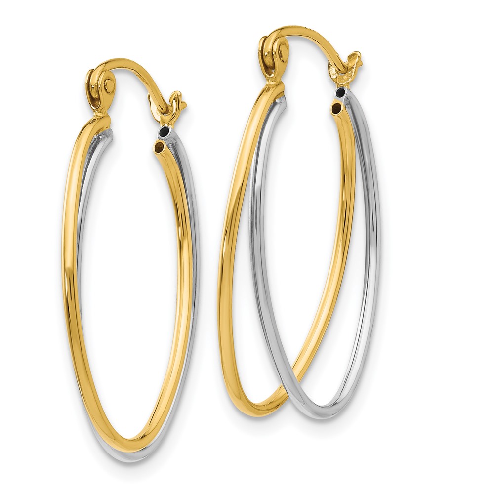 14K Two Tone Hoop Earrings (TF462)