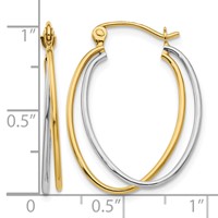 14K Two Tone Hoop Earrings view 4