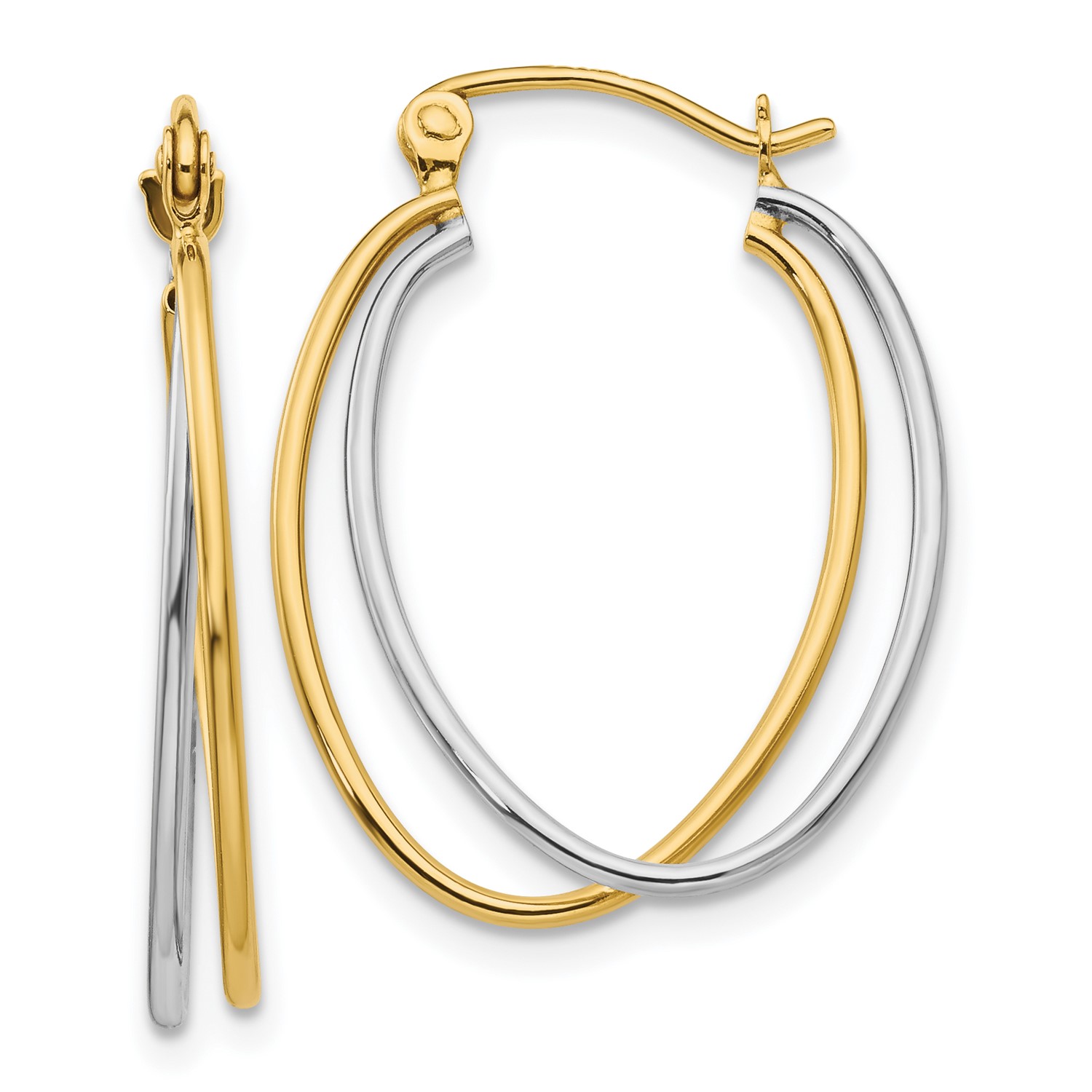 Gold Hoop Earrings 20mm Two Tone 14k Ebay 14k Two Tone Gold Hoop Earrings Length 26mm X Width 20mm