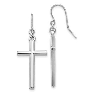 Gold Cross Shepard Hook Earrings