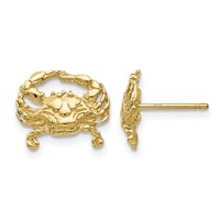 14K Yellow Gold Polished Crab Post Earrings view 1