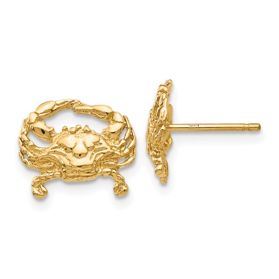 Gold Crab Post Earrings