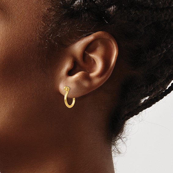 Gold Shackle Hoop Earrings