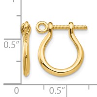 14K Yellow Gold 3-D Shackle Link Screw Earrings view 4