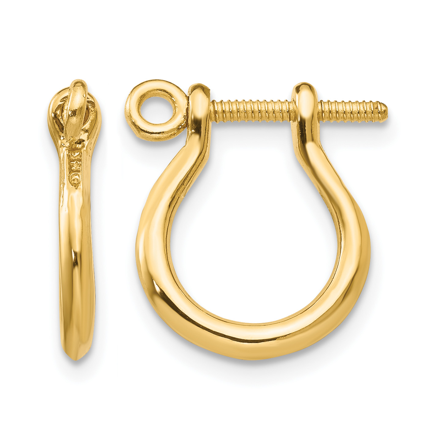 14k  3D Shackle Link Screw Earrings (TF528)