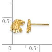 14K Yellow Gold Diamond-cut Eagle Earrings view 4