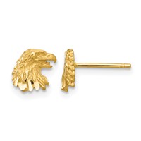 14K Yellow Gold Diamond-cut Eagle Earrings view 1