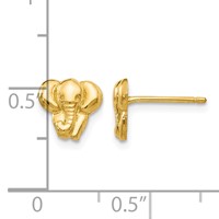 14K Yellow Gold Elephant Earrings view 4