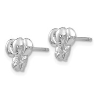 14K White Gold Elephant Earrings view 2