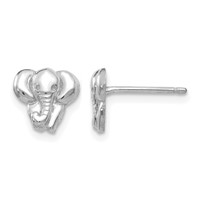 14K White Gold Elephant Earrings view 1