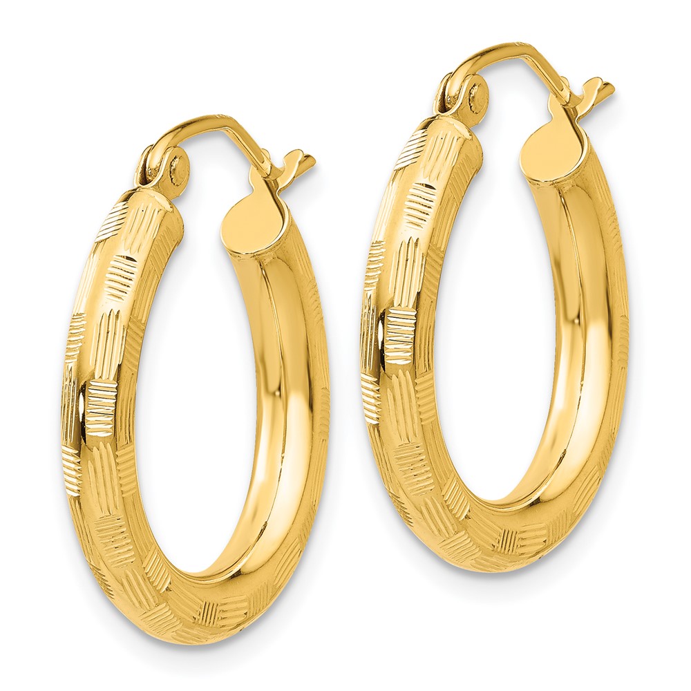 14k Diamond-cut Hoop Earrings (TF555)