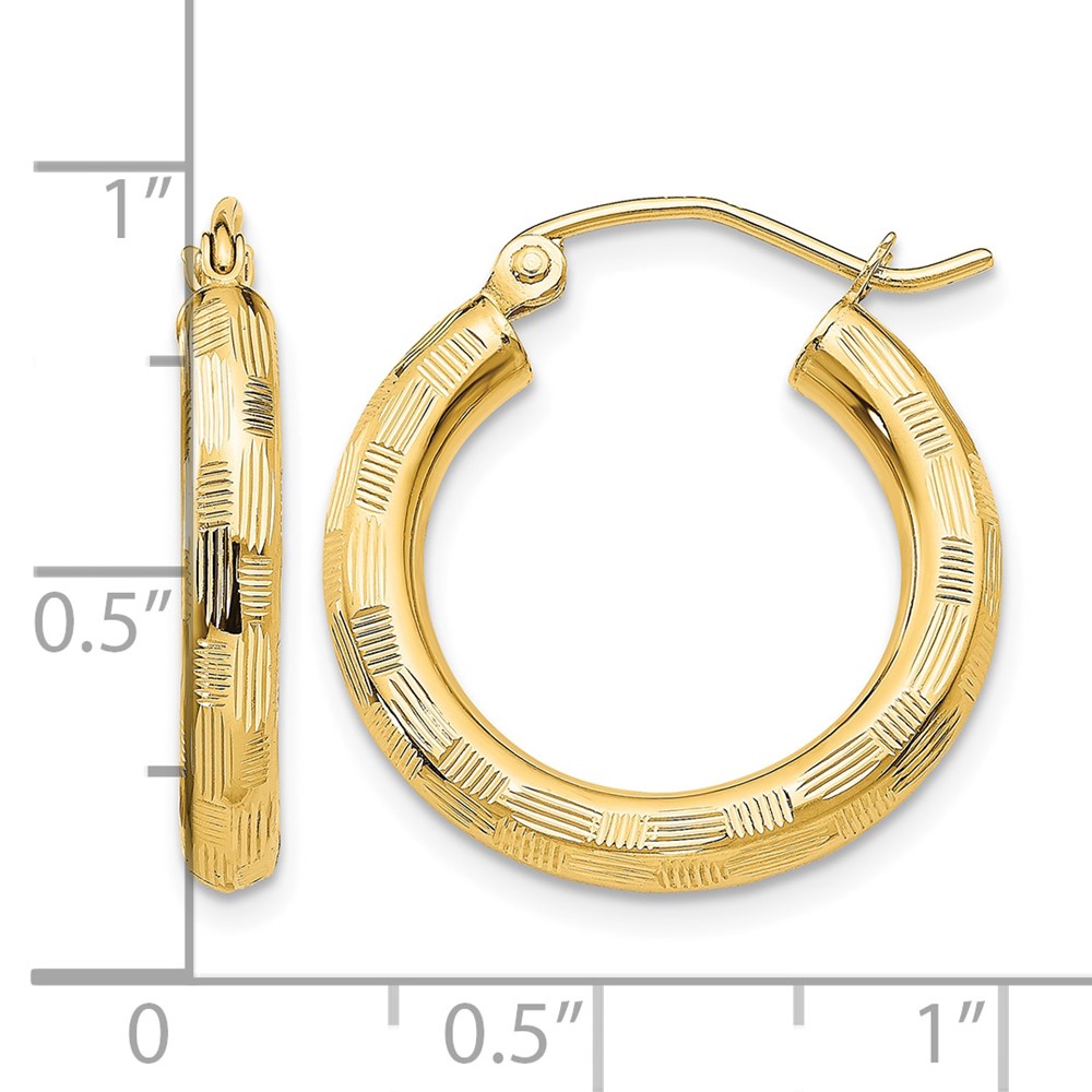 14k Diamond-cut Hoop Earrings (TF555)