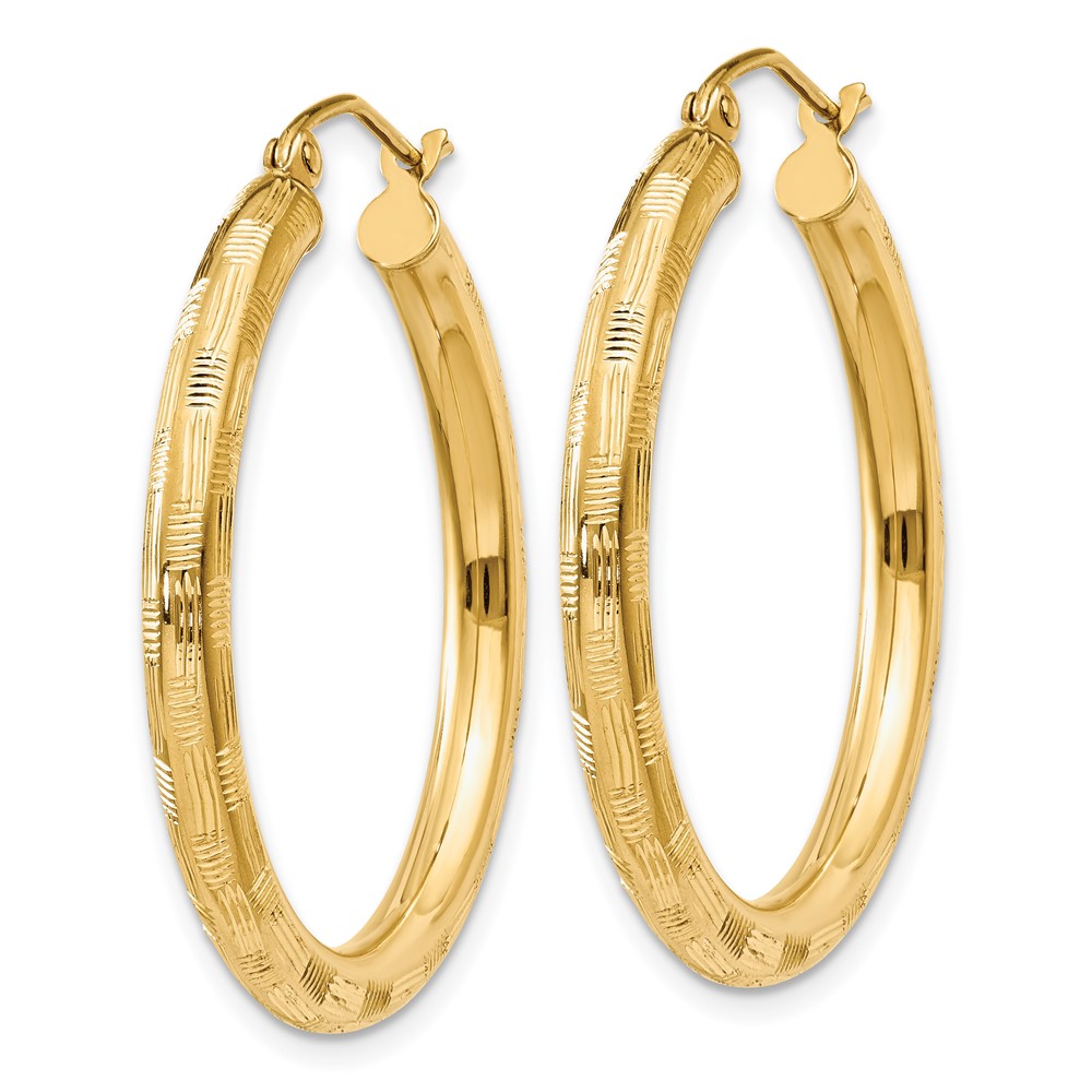 14k Diamond-cut Hoop Earrings (TF556)