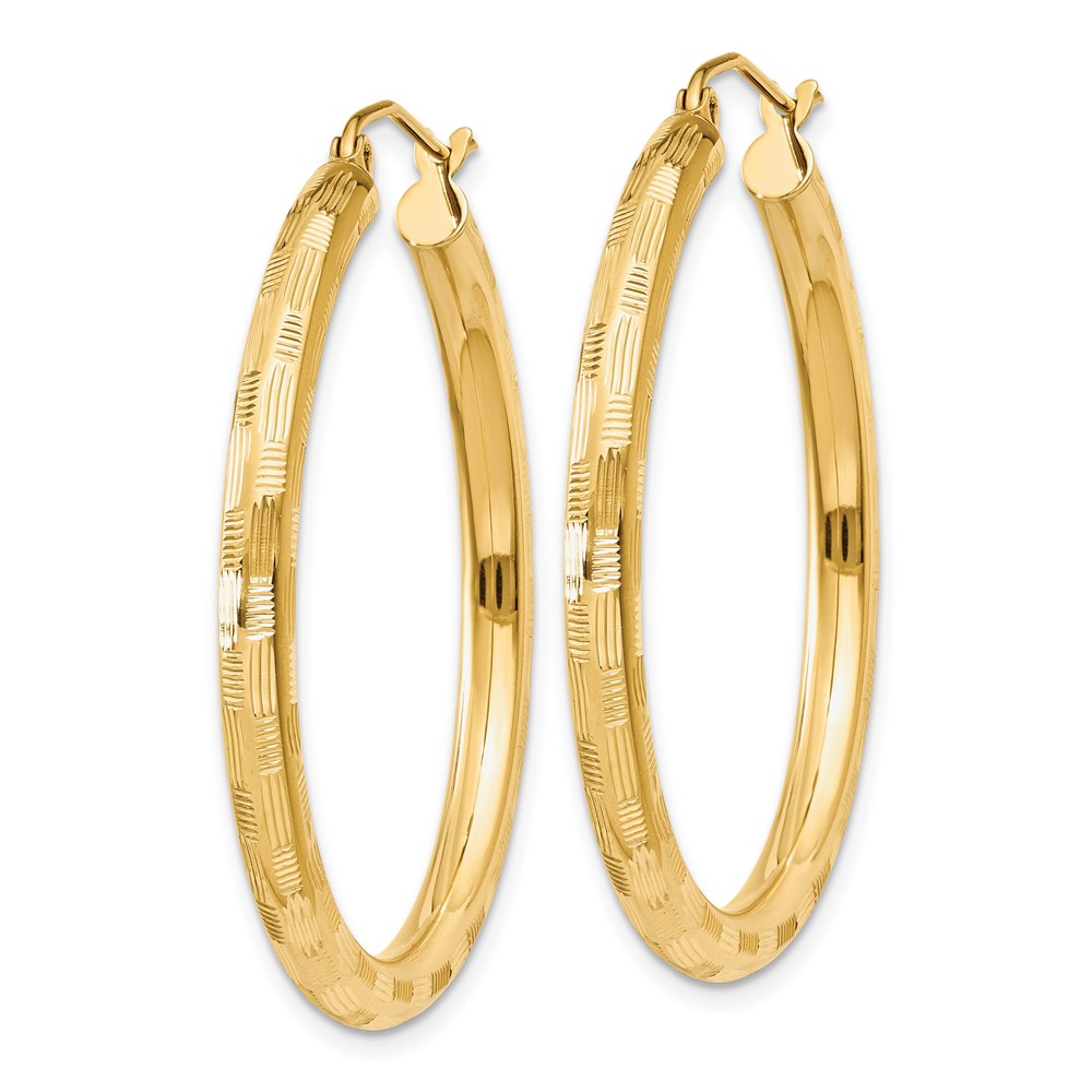 14k Diamond-cut Hoop Earrings (TF557)