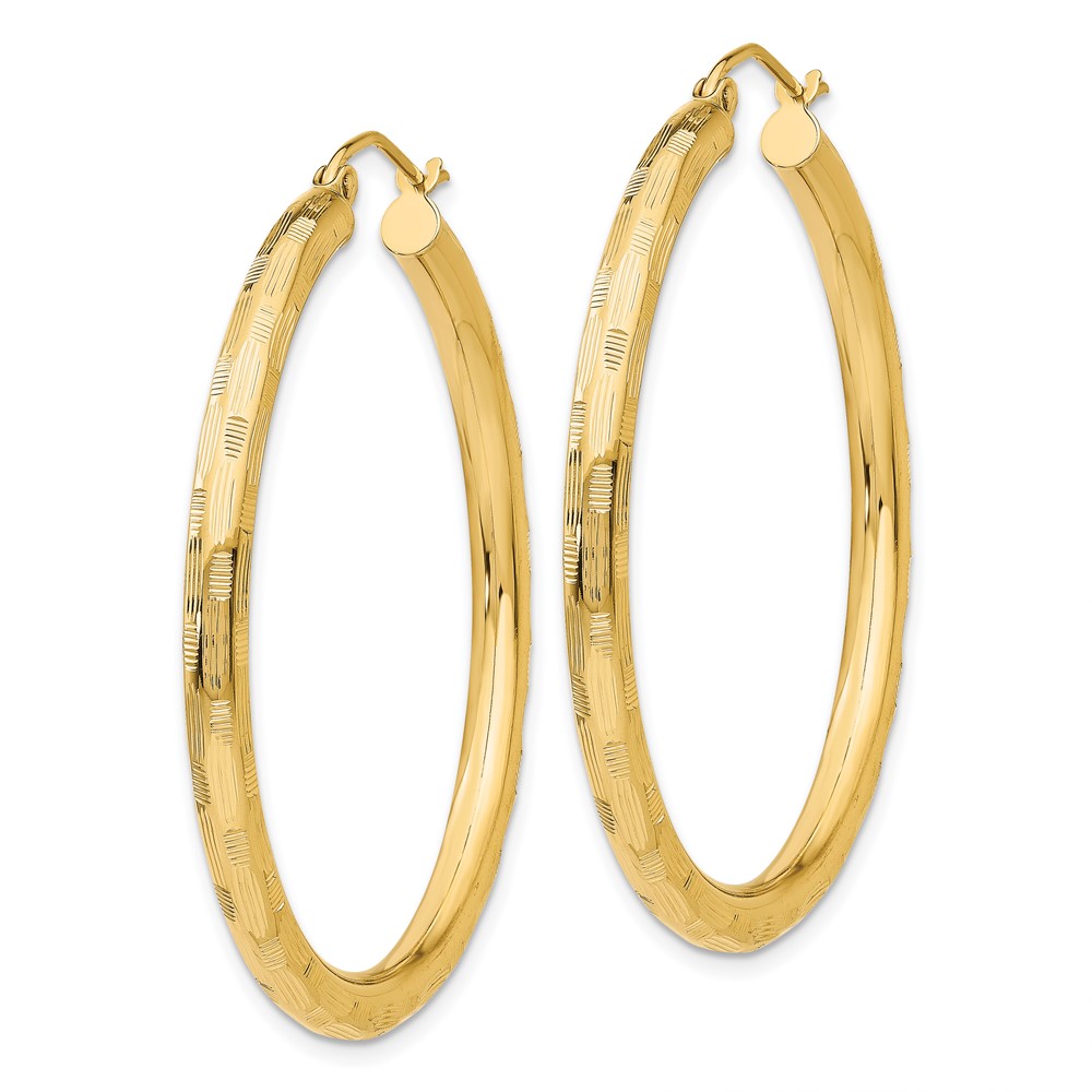 14k Diamond-cut Hoop Earrings (TF558)