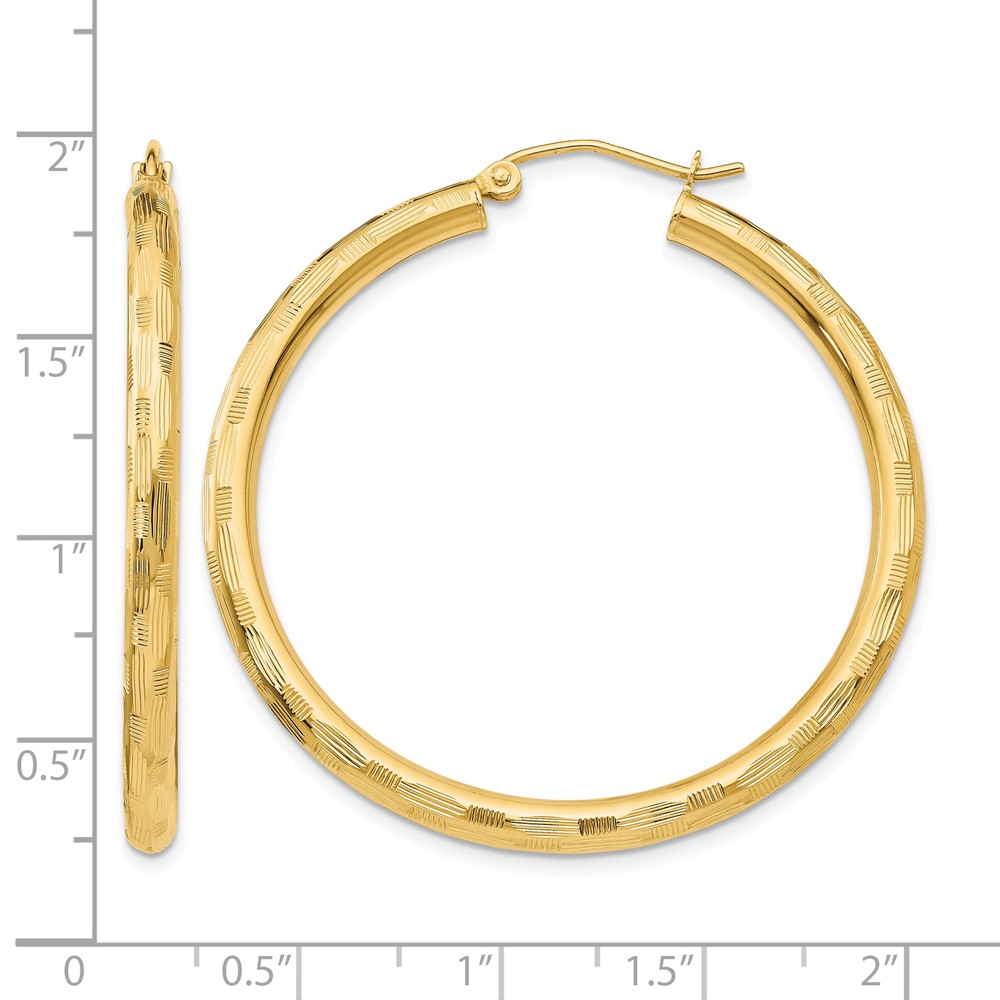 14k Diamond-cut Hoop Earrings (TF558)