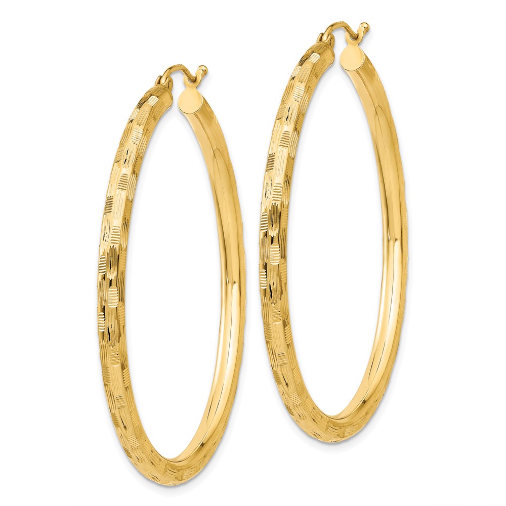 14k Diamond-cut Hoop Earrings (TF559)