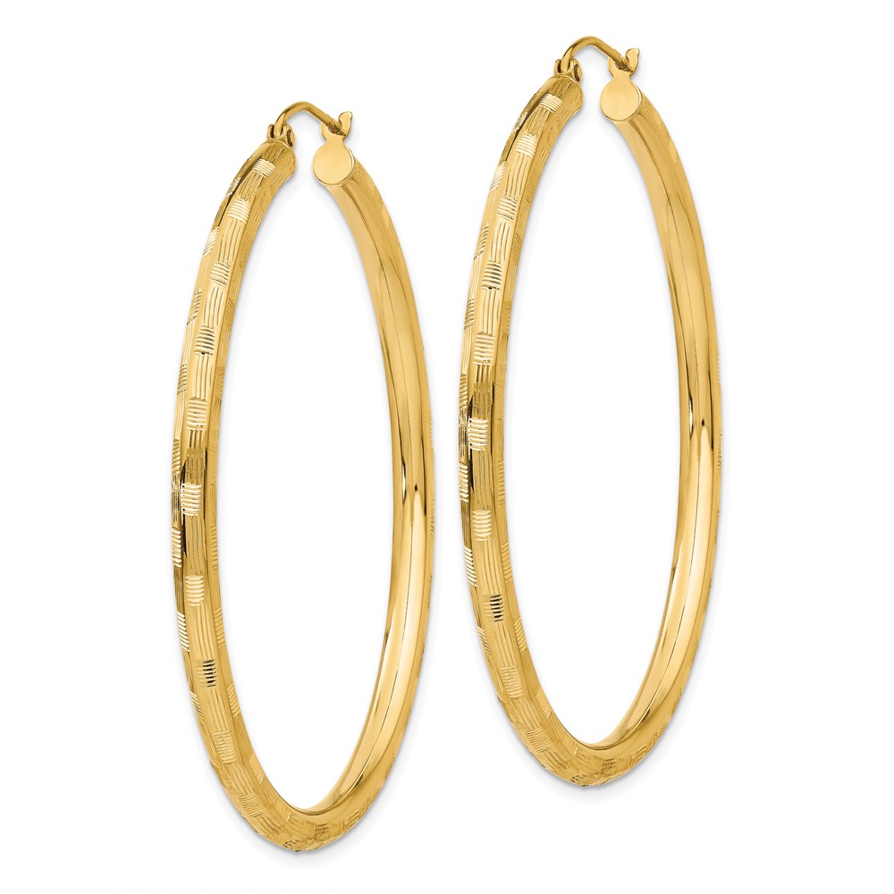 14k Diamond-cut Hoop Earrings (TF560)