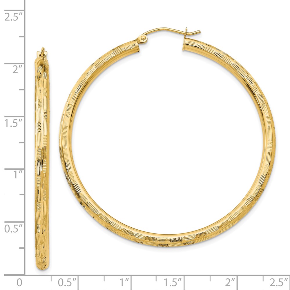 14k Diamond-cut Hoop Earrings (TF560)