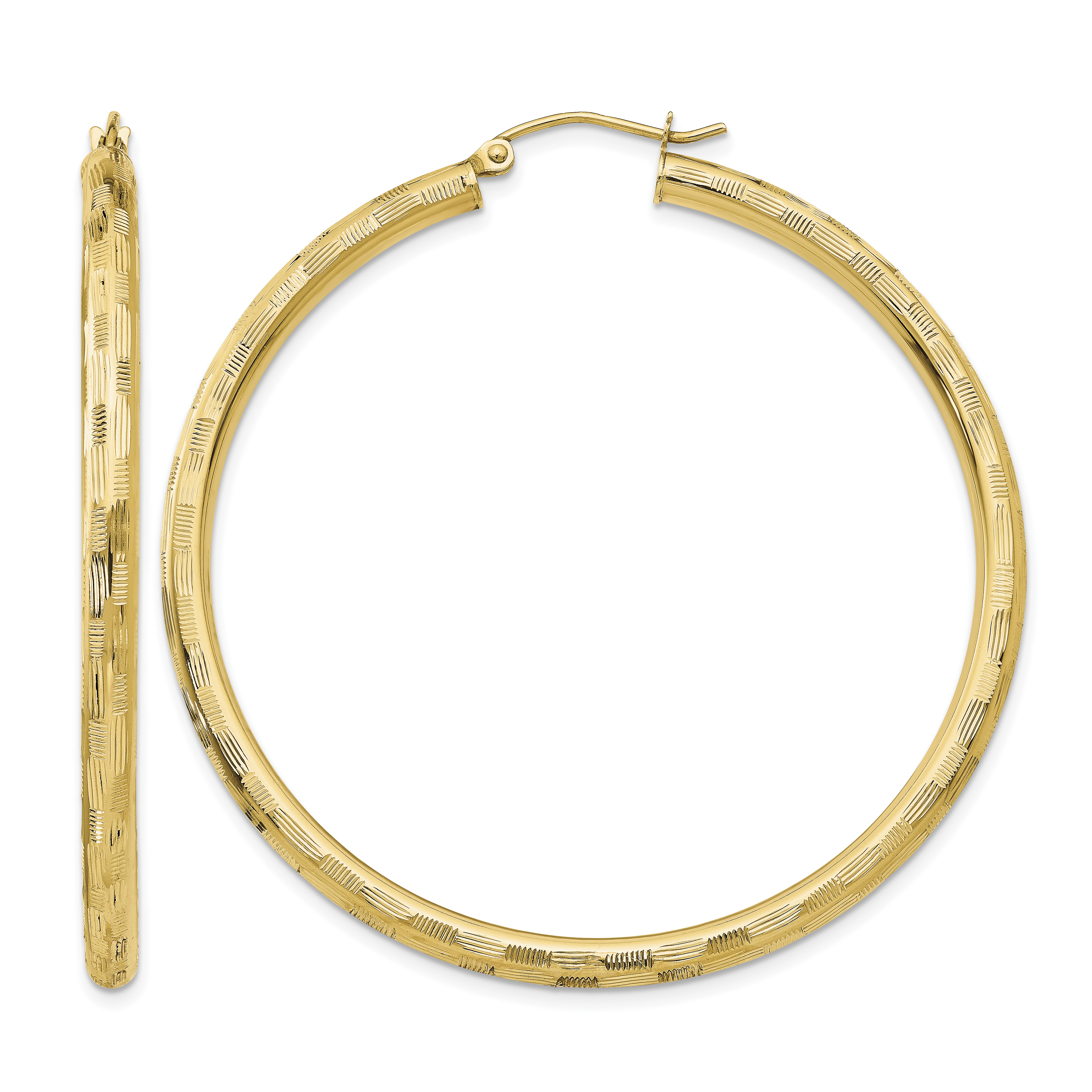 14k Diamond-cut Hoop Earrings (TF560)