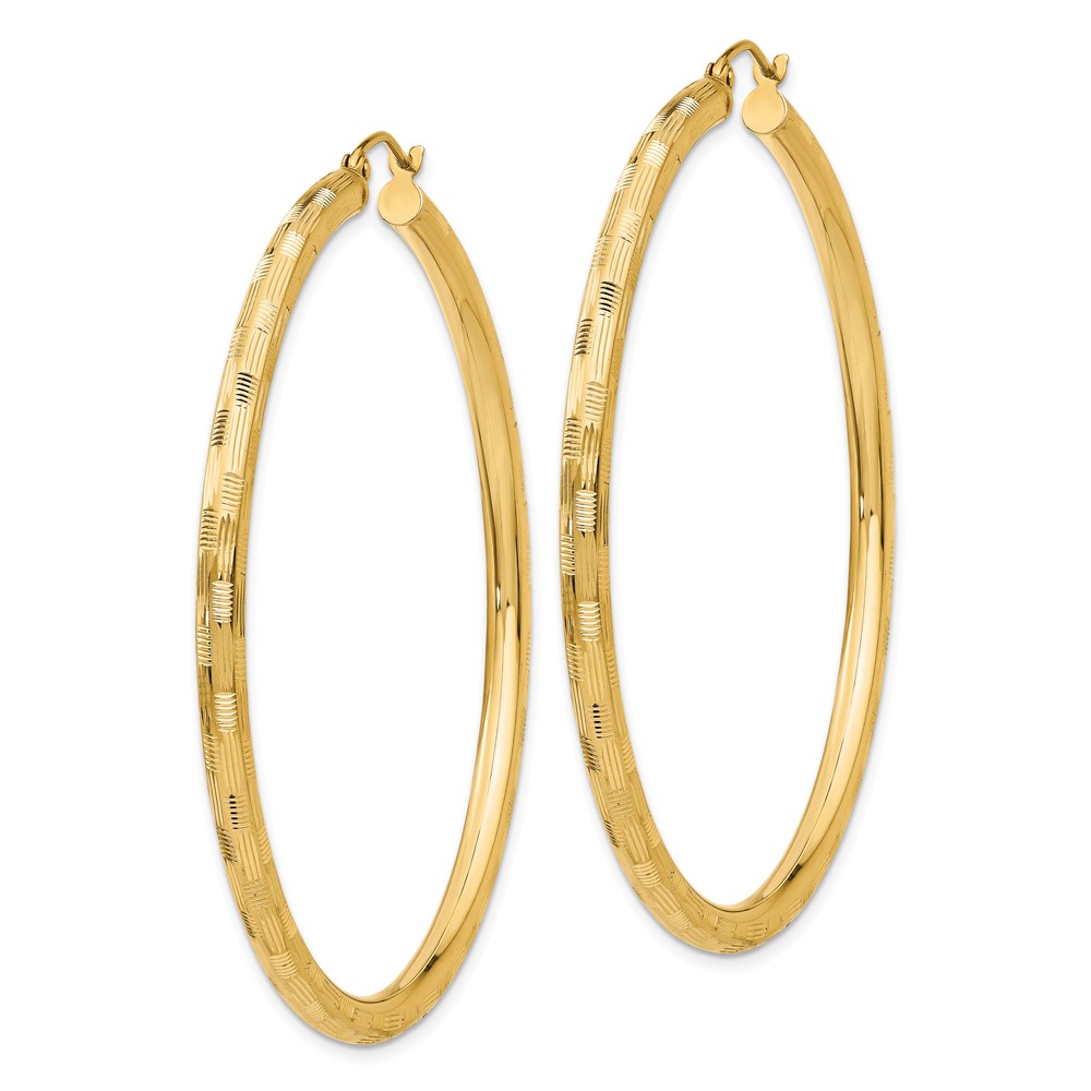 14k Diamond-cut Hoop Earrings (TF561)