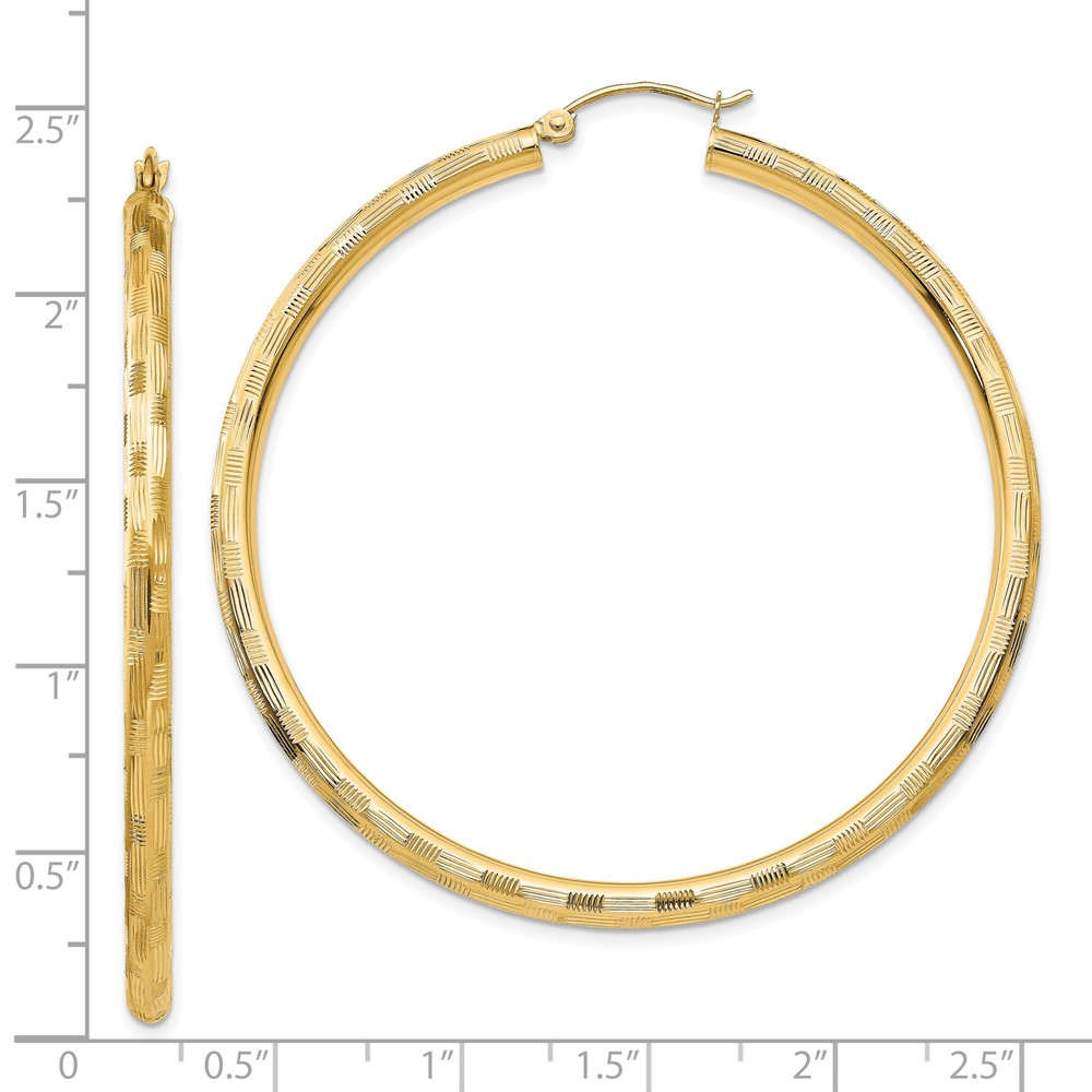 14k Diamond-cut Hoop Earrings (TF561)