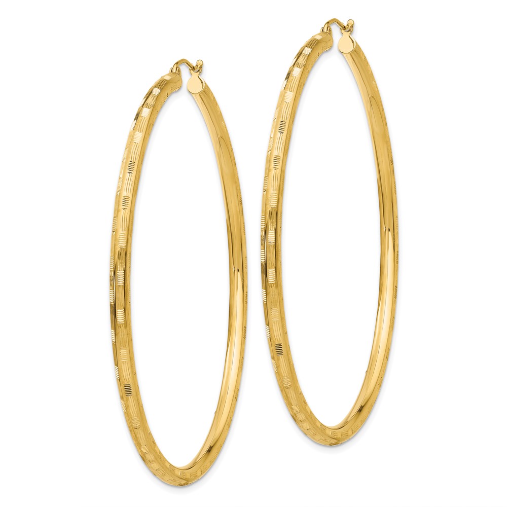 14k Diamond-cut Hoop Earrings (TF563)