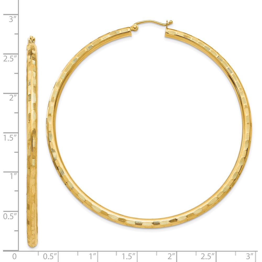 14k Diamond-cut Hoop Earrings (TF563)