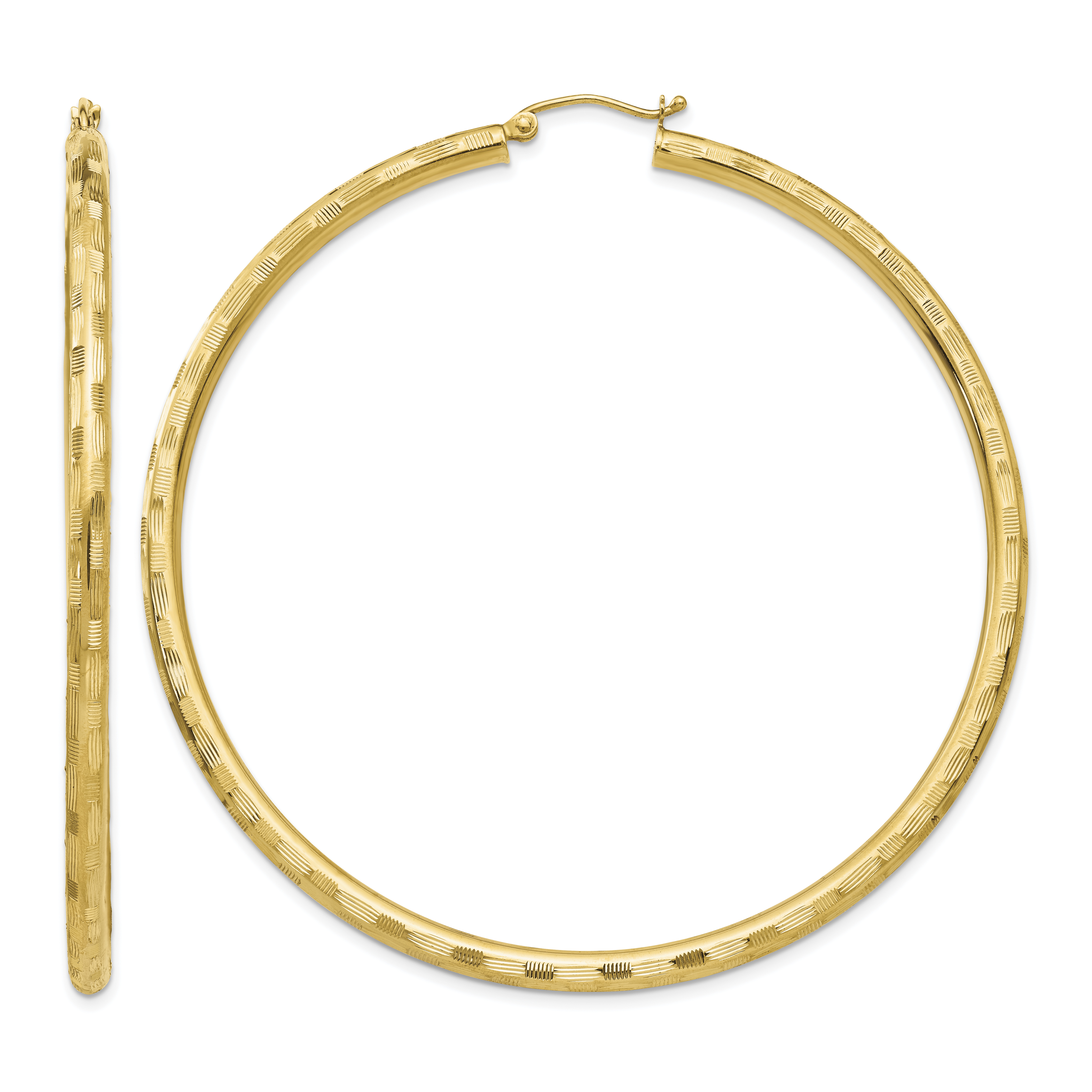 14k Diamond-cut Hoop Earrings (TF563)